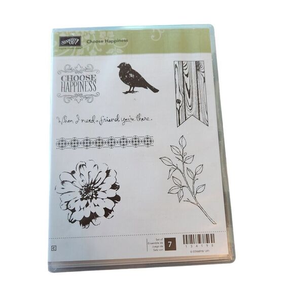 Stampin' Up! CHOOSE HAPPINESS Stamp Set of 7 134198 Bird Floral Friend - Picture 1 of 5
